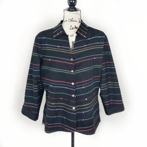 SILK LAND ▪ 100% Silk Festive Striped Blazer, EIC